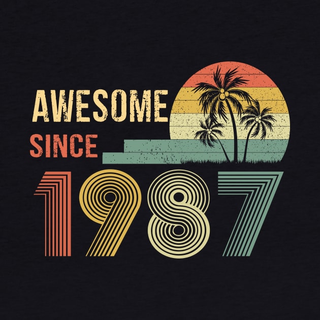 35 Years Old Awesome Since 1987 Gifts 35th Birthday Gift by peskybeater